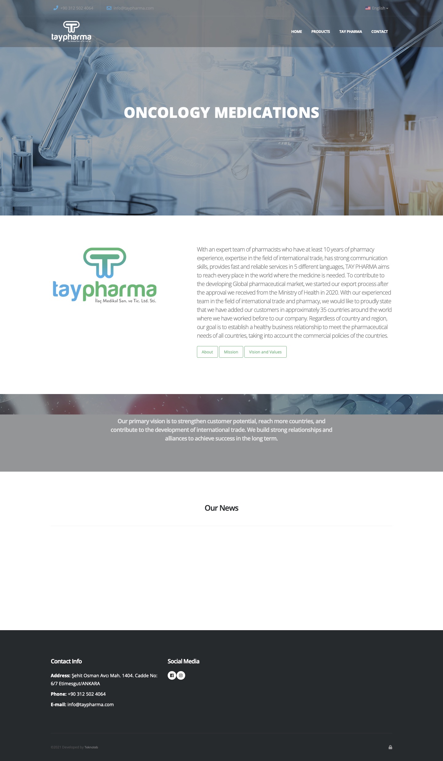 Tay Pharma - Web Sitesi Tasarımı ve İçerik Yönetim Sistemi Tay Pharma - Web Sitesi Tasarımı ve İçerik Yönetim Sistemi