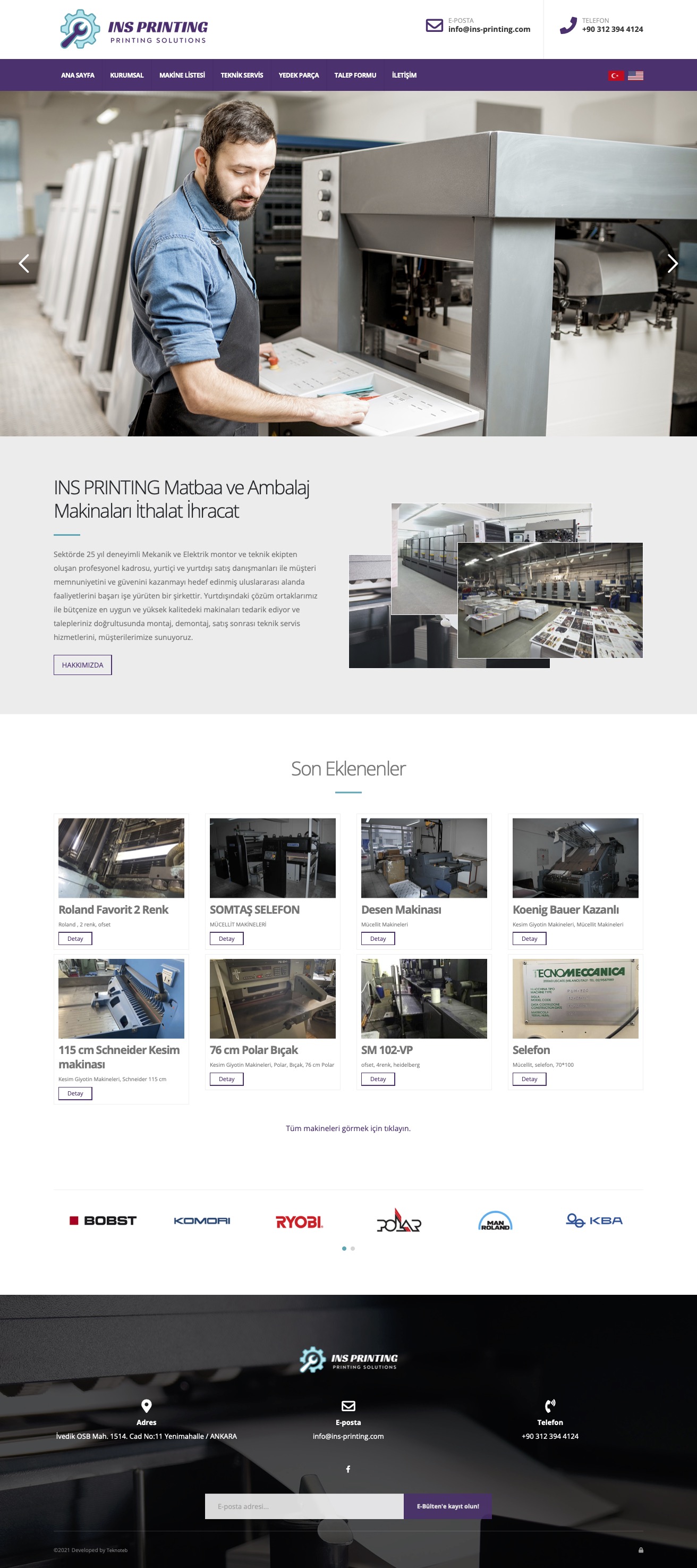 INS PRINTING Matbaa ve Ambalaj Makinaları İthalat İhracat - Web Sitesi Tasarımı ve İçerik Yönetim Sistemi INS PRINTING Matbaa ve Ambalaj Makinaları İthalat İhracat - Web Sitesi Tasarımı ve İçerik Yönetim Sistemi