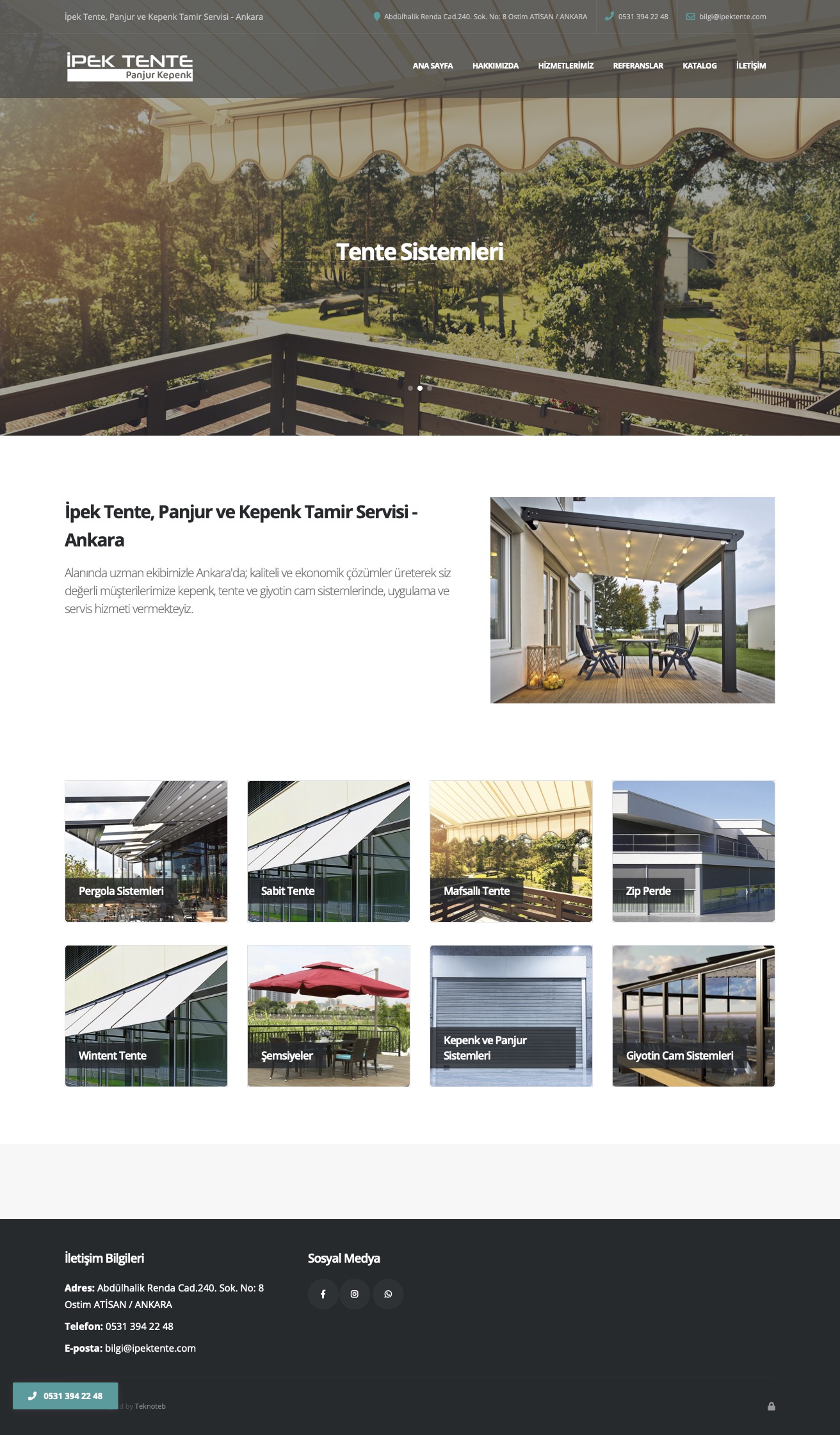 İpek Tente, Panjur ve Kepenk Tamir Servisi - Web Sitesi Tasarımı ve İçerik Yönetim Sistemi İpek Tente, Panjur ve Kepenk Tamir Servisi - Web Sitesi Tasarımı ve İçerik Yönetim Sistemi