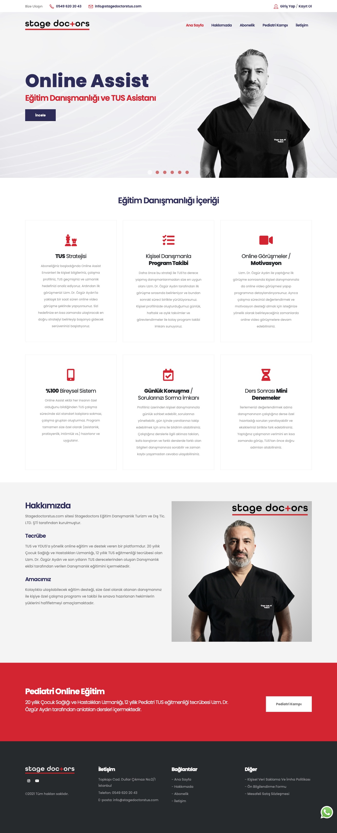Stage Doctors - Eğitim Danışmanlığı ve TUS Asistanı - Web Sitesi Tasarımı ve İçerik Yönetim Sistemi