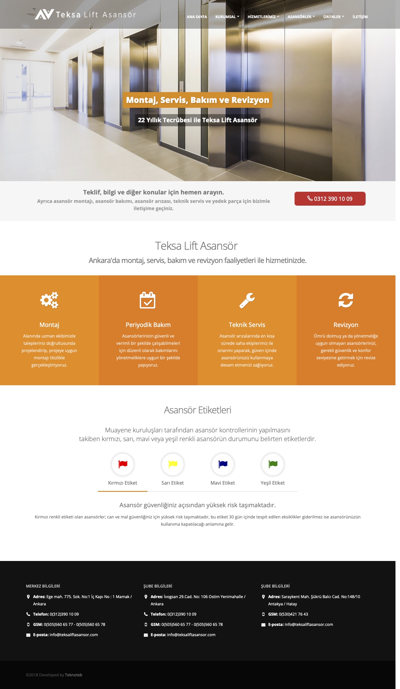 Teksa Lift Asansör - Web Sitesi Tasarımı ve İçerik Yönetim Sistemi Teksa Lift Asansör - Web Sitesi Tasarımı ve İçerik Yönetim Sistemi