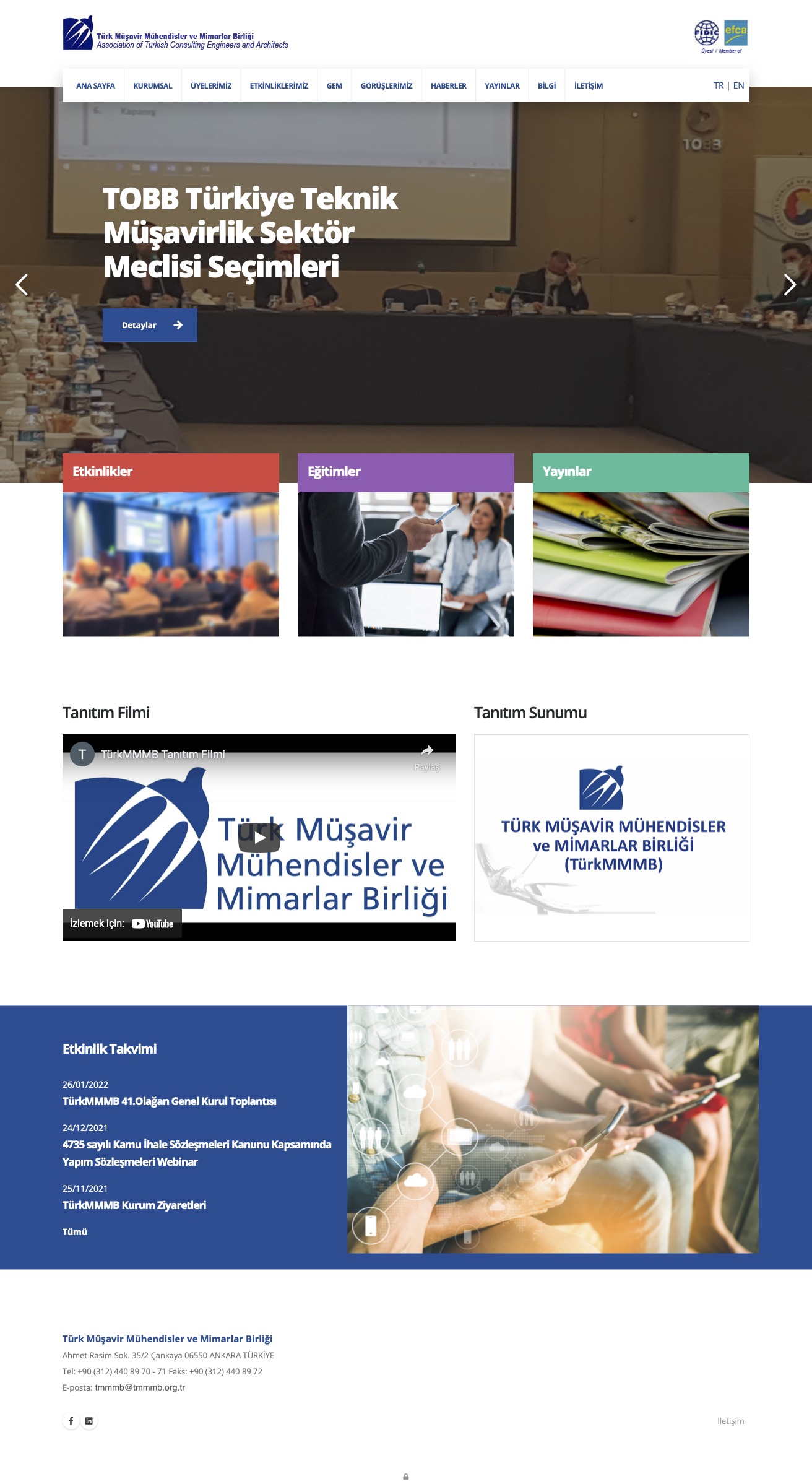 Türk Müşavir Mühendisler ve Mimarlar Birliği - Web Sitesi Tasarımı ve İçerik Yönetim Sistemi