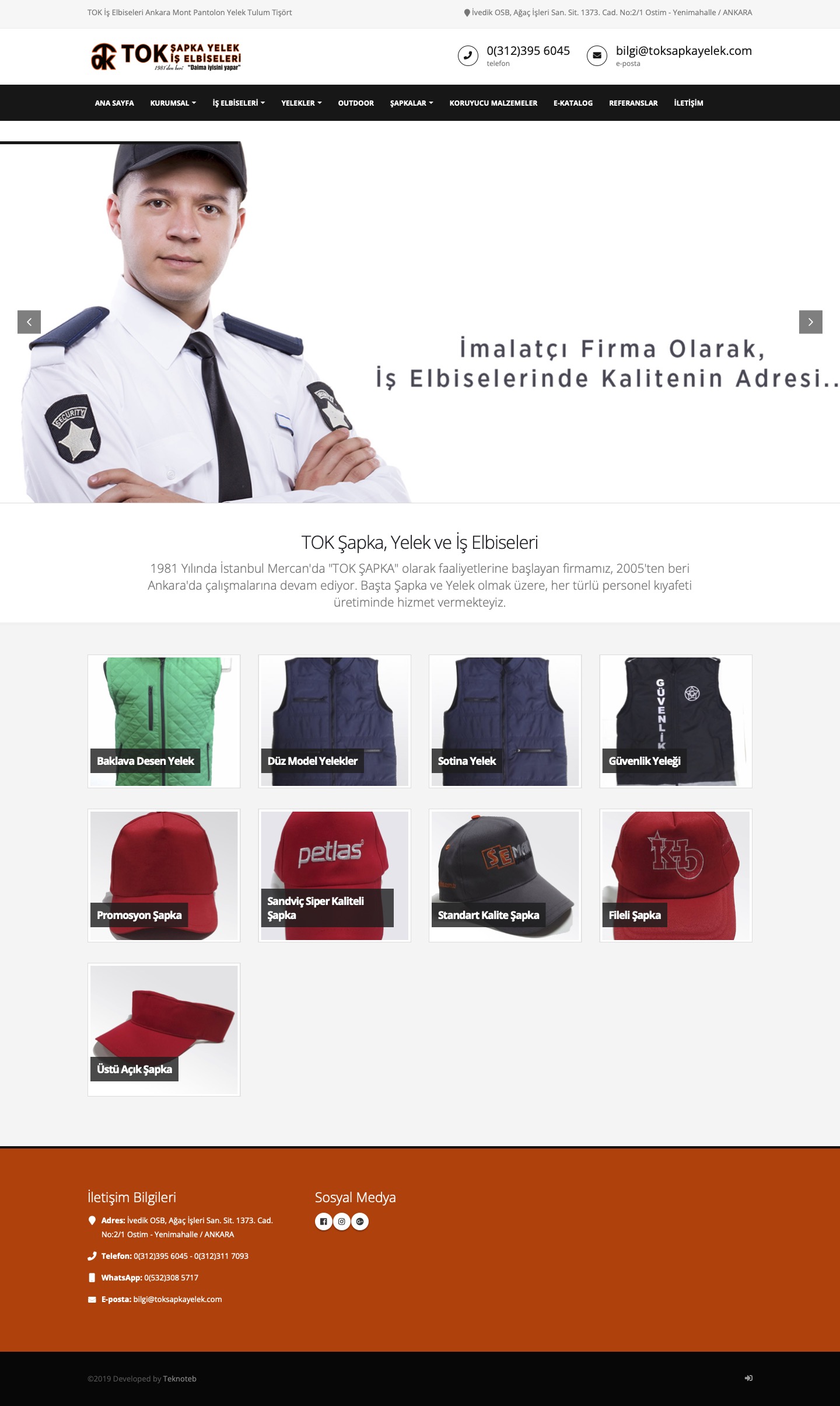 TOK İş Elbiseleri Ankara Mont Pantolon Yelek Tulum Tişört - Web Sitesi Tasarımı ve İçerik Yönetim Sistemi TOK İş Elbiseleri Ankara Mont Pantolon Yelek Tulum Tişört - Web Sitesi Tasarımı ve İçerik Yönetim Sistemi