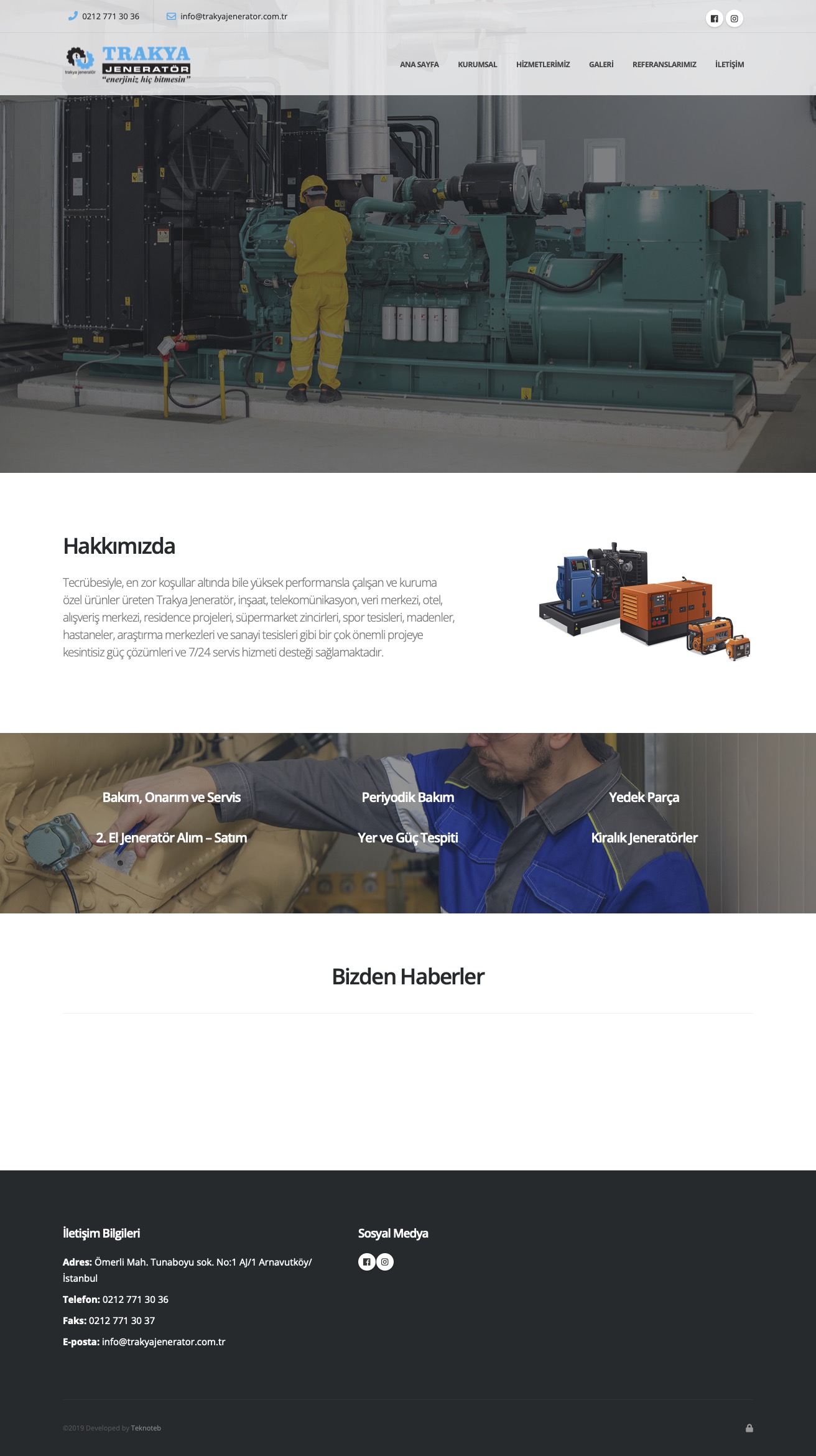 Trakya Jeneratör Servis ve Kiralama San. Tic. Ltd. Şti. - Web Sitesi Tasarımı ve İçerik Yönetim Sistemi Trakya Jeneratör Servis ve Kiralama San. Tic. Ltd. Şti. - Web Sitesi Tasarımı ve İçerik Yönetim Sistemi