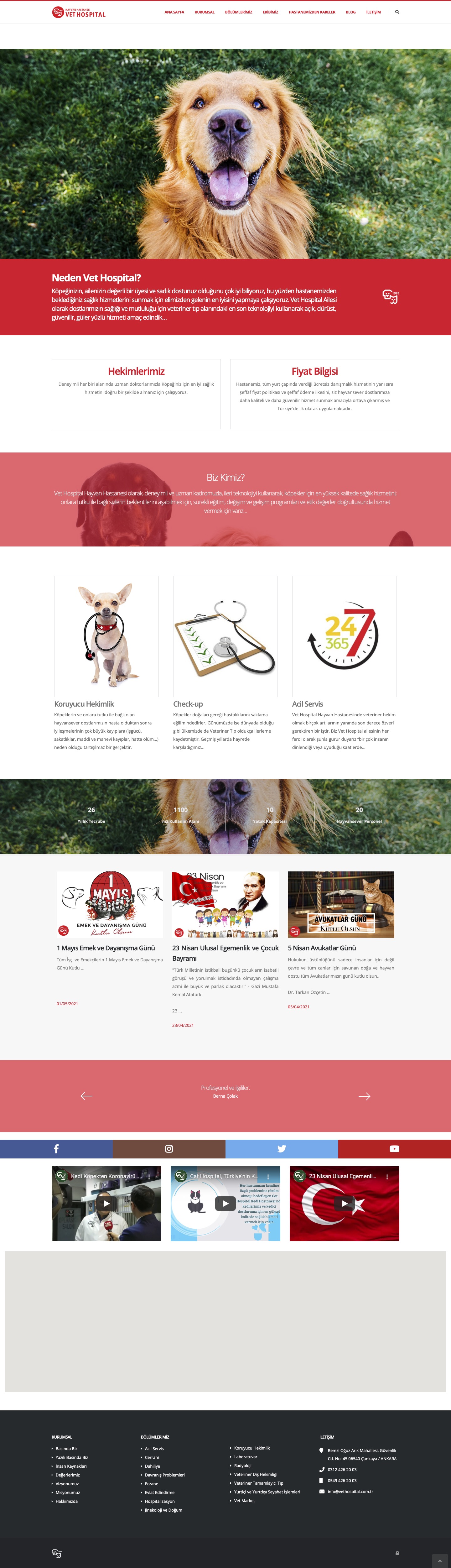Vet Hospital - Web Sitesi Tasarımı ve İçerik Yönetim Sistemi Vet Hospital - Web Sitesi Tasarımı ve İçerik Yönetim Sistemi